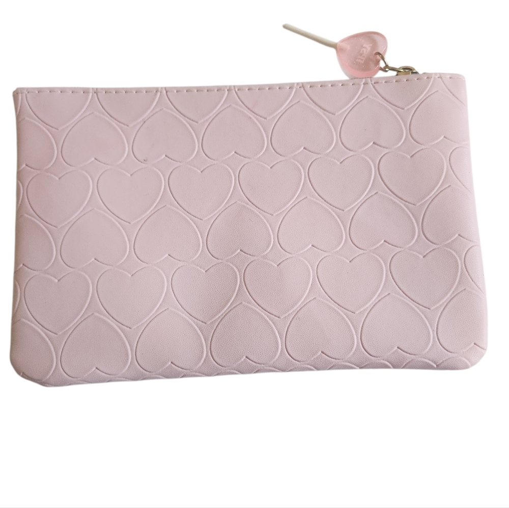 IPSY Makeup Bag Pink Hearts Heart Lollipop Gift Girls Women Travel Love Storage - Picture 3 of 4